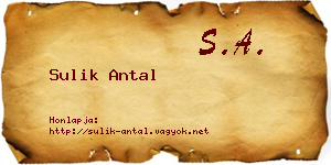 Sulik Antal névjegykártya